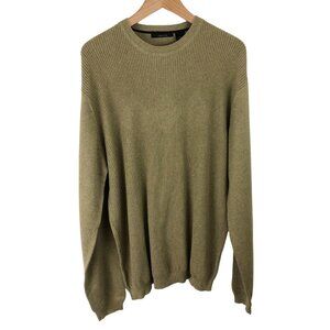 Claiborne Mens Size XL Tan Long Sleeve Ribbed Sweater 100% Cotton